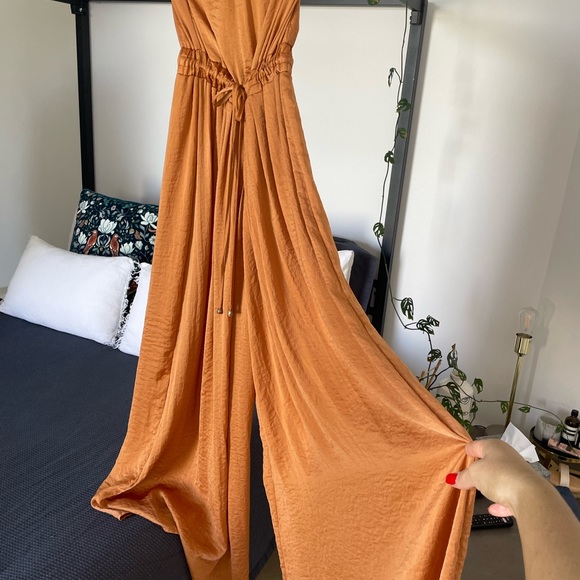 Silk Orange Jump Suit - Picture 2 of 2